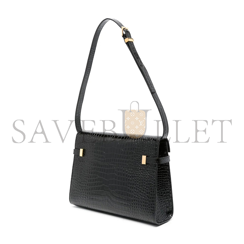 YSL MANHATTAN IN CROCODILE-EMBOSSED SHINY LEATHER 579271DND0J1000 (29*20*7.5cm)